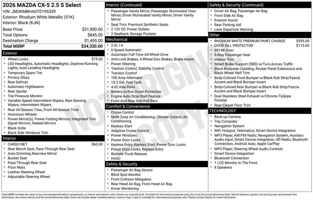 2026 Mazda Mazda CX-5 2.5 S Select AWD