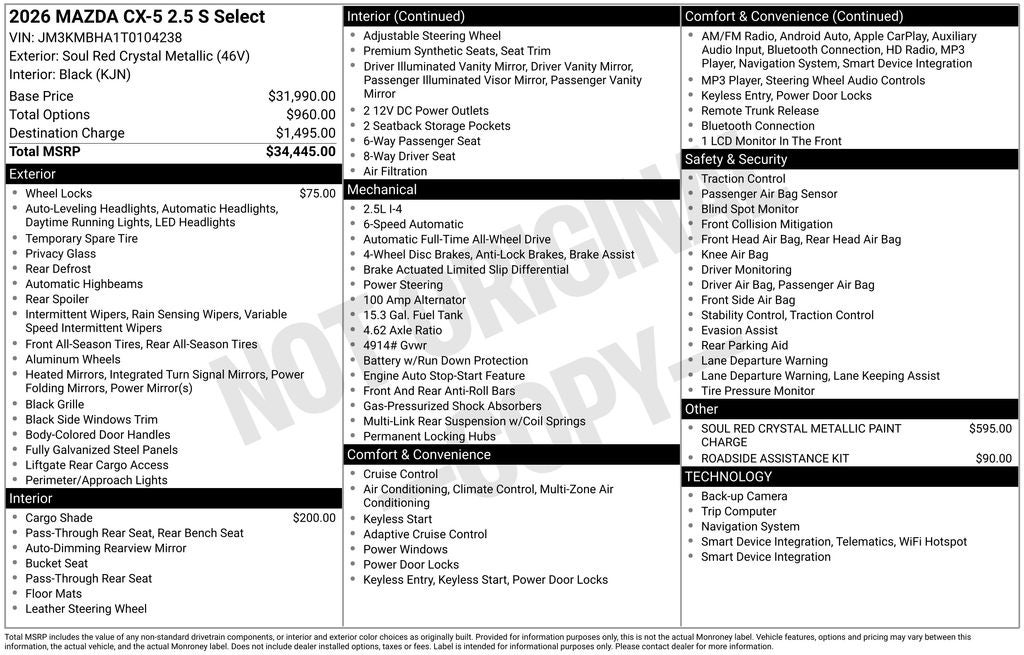 2026 Mazda Mazda CX-5 2.5 S Select AWD