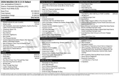 2026 Mazda Mazda CX-5 2.5 S Select AWD