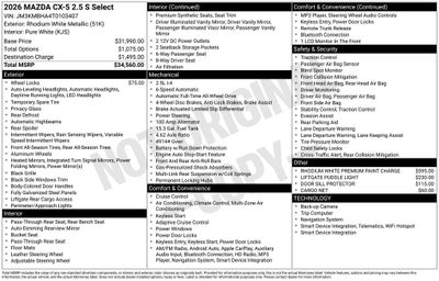 2026 Mazda Mazda CX-5 2.5 S Select AWD