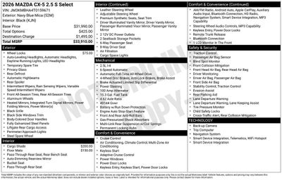 2026 Mazda Mazda CX-5 2.5 S Select AWD