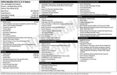 2026 Mazda Mazda CX-5 2.5 S Select AWD