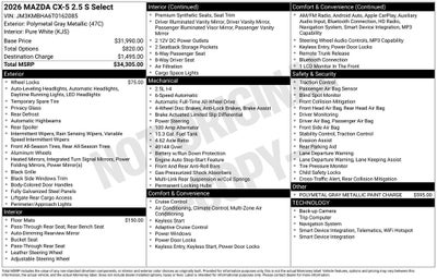 2026 Mazda Mazda CX-5 2.5 S Select AWD