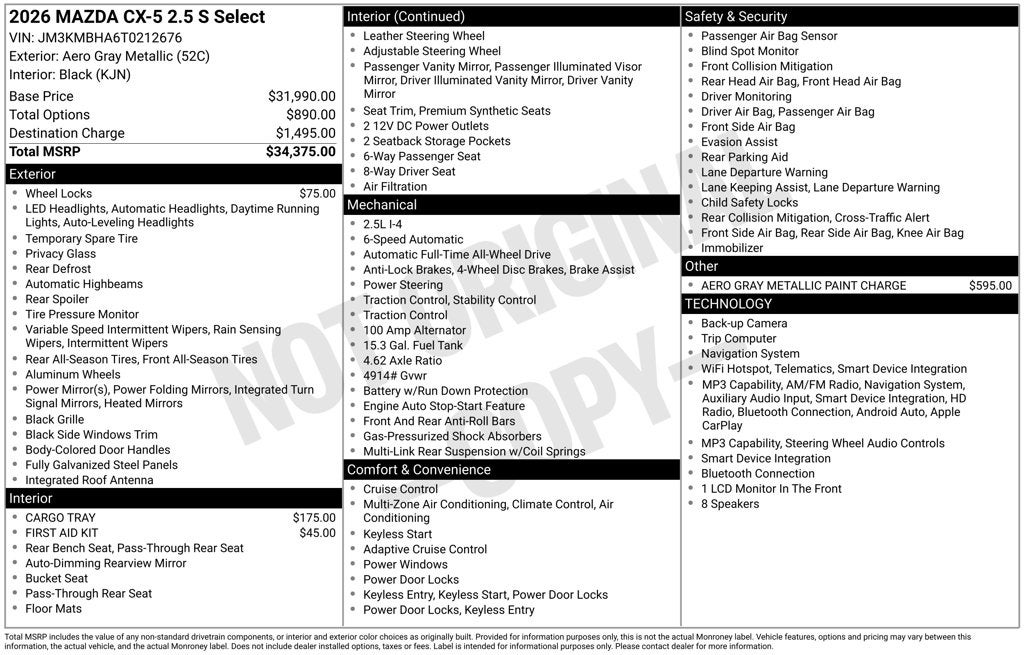 2026 Mazda Mazda CX-5 2.5 S Select AWD