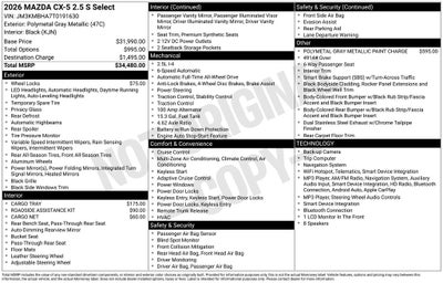 2026 Mazda Mazda CX-5 2.5 S Select