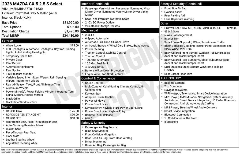 2026 Mazda Mazda CX-5 2.5 S Select