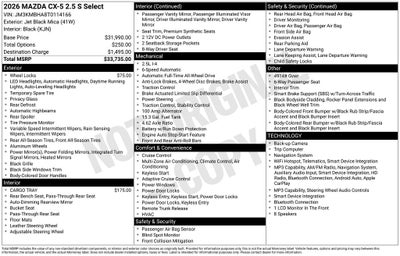 2026 Mazda Mazda CX-5 2.5 S Select AWD