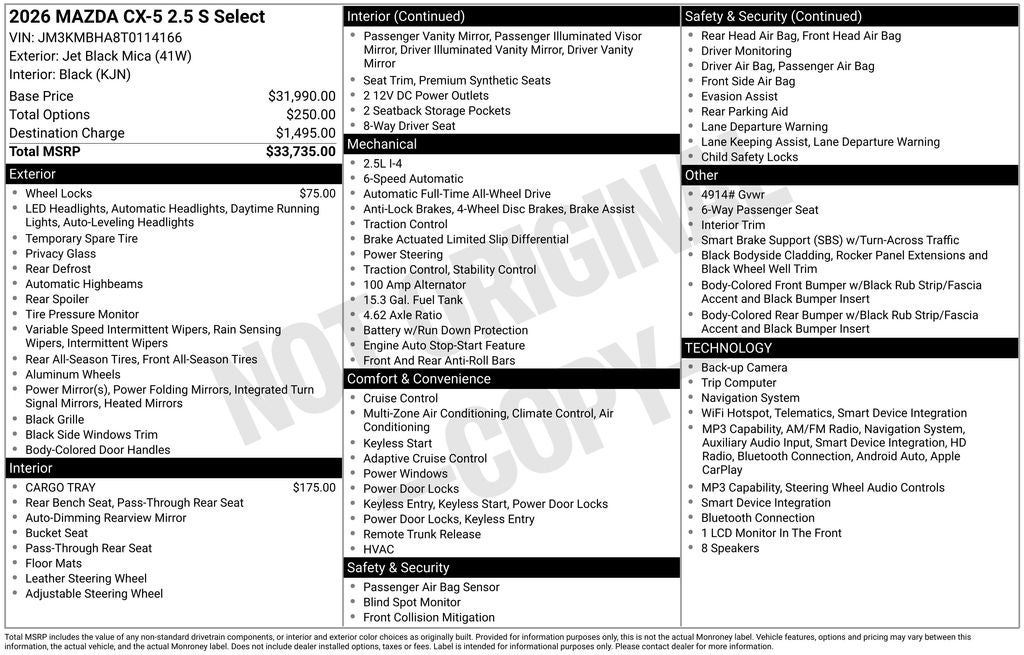 2026 Mazda Mazda CX-5 2.5 S Select AWD