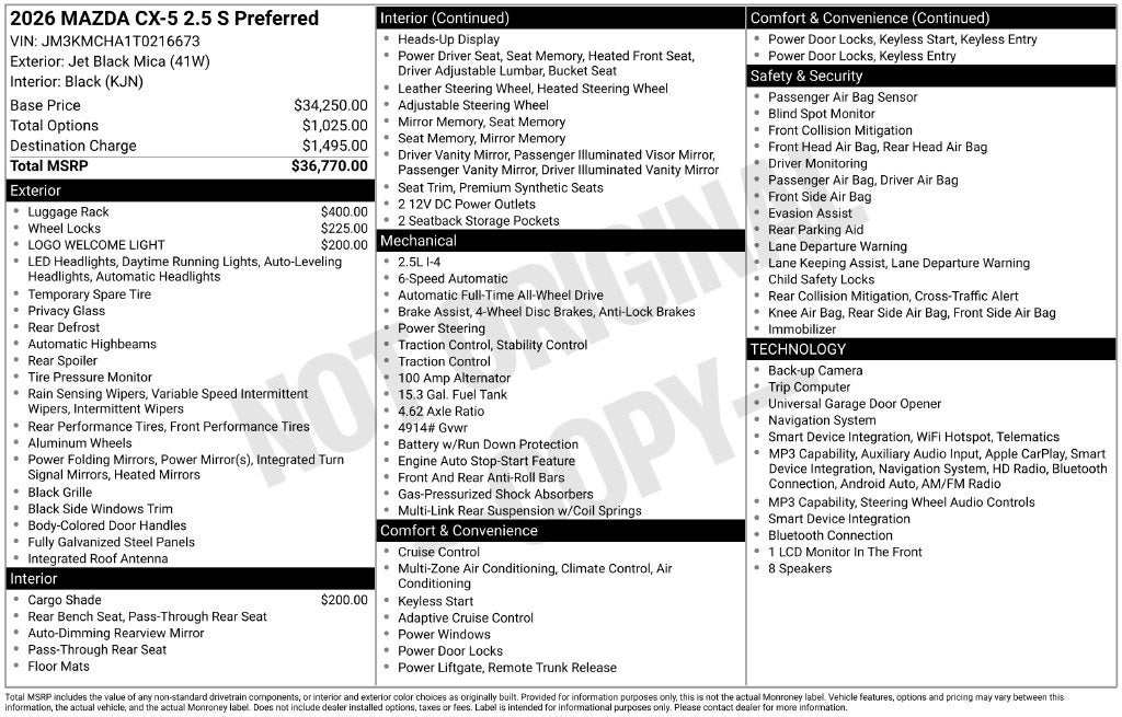2026 Mazda Mazda CX-5 2.5 S Preferred AWD
