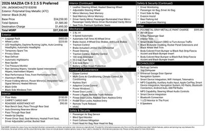 2026 Mazda Mazda CX-5 2.5 S Preferred