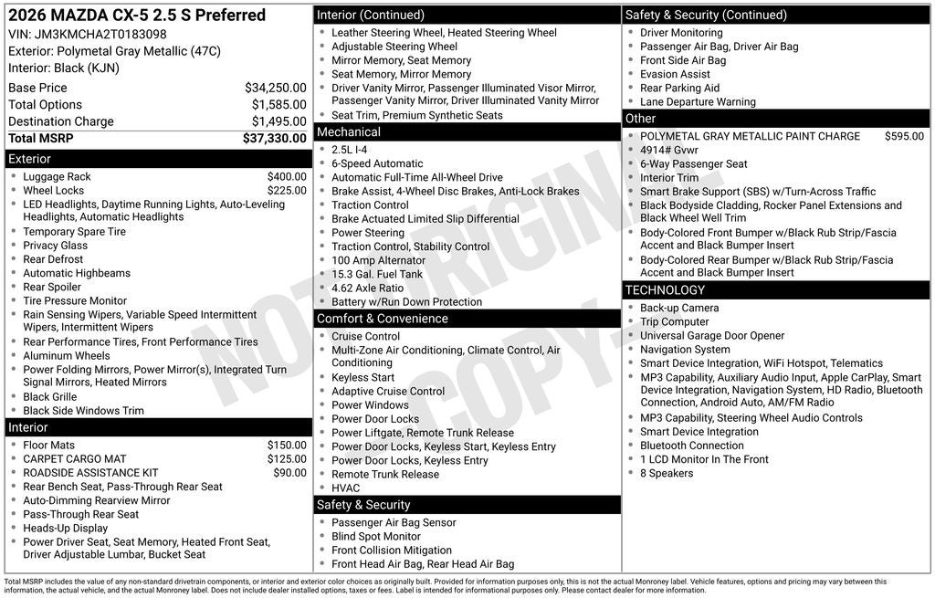 2026 Mazda Mazda CX-5 2.5 S Preferred