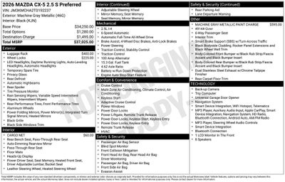 2026 Mazda Mazda CX-5 2.5 S Preferred