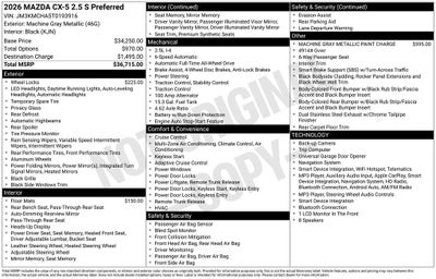 2026 Mazda Mazda CX-5 2.5 S Preferred