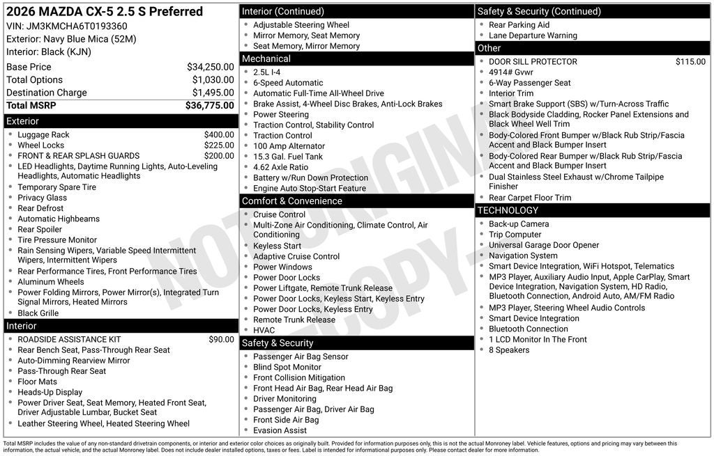 2026 Mazda Mazda CX-5 2.5 S Preferred