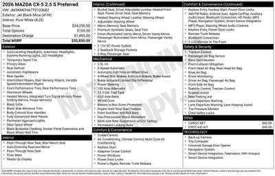 2026 Mazda Mazda CX-5 2.5 S Preferred AWD
