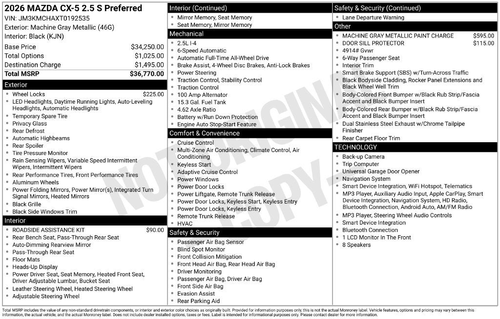 2026 Mazda Mazda CX-5 2.5 S Preferred AWD
