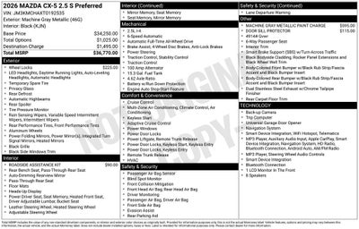 2026 Mazda Mazda CX-5 2.5 S Preferred AWD