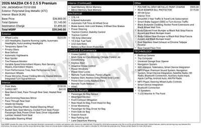 2026 Mazda Mazda CX-5 2.5 S Premium