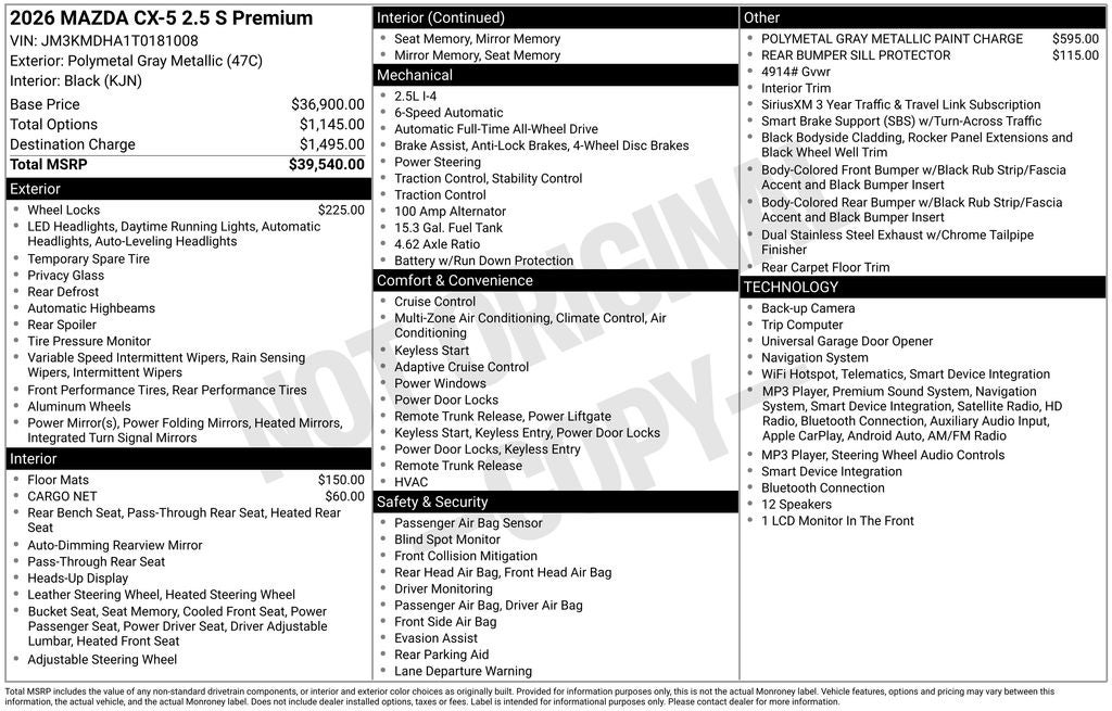2026 Mazda Mazda CX-5 2.5 S Premium