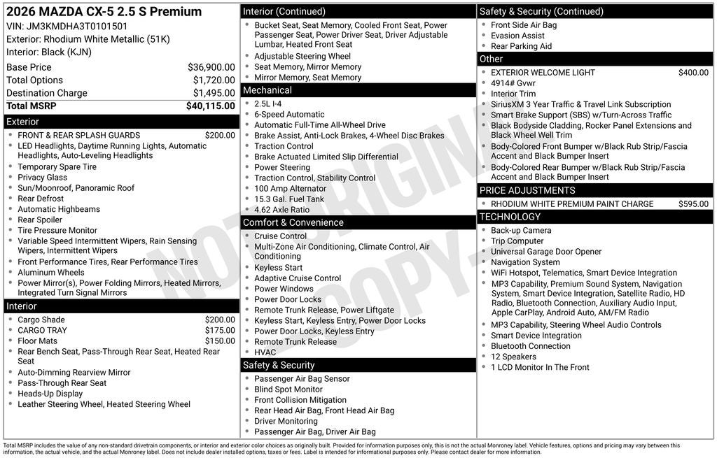 2026 Mazda Mazda CX-5 2.5 S Premium AWD