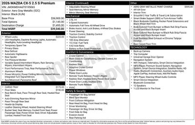 2026 Mazda Mazda CX-5 2.5 S Premium