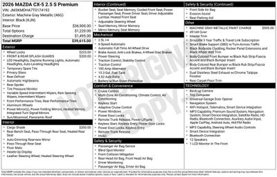 2026 Mazda Mazda CX-5 2.5 S Premium