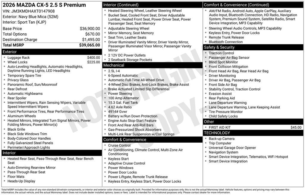 2026 Mazda Mazda CX-5 2.5 S Premium AWD