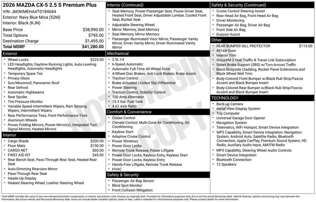 2026 Mazda Mazda CX-5 2.5 S Premium Plus