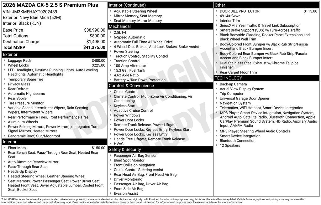 2026 Mazda Mazda CX-5 2.5 S Premium Plus AWD
