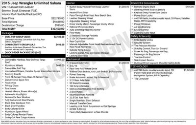 2015 Jeep Wrangler Unlimited Sahara