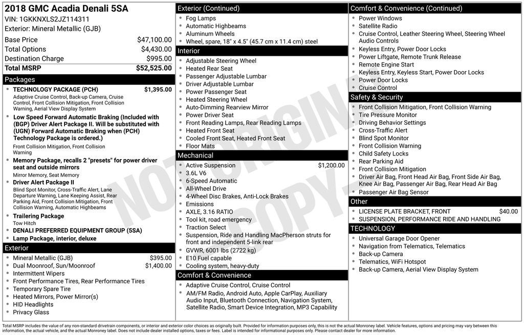2018 GMC Acadia Denali
