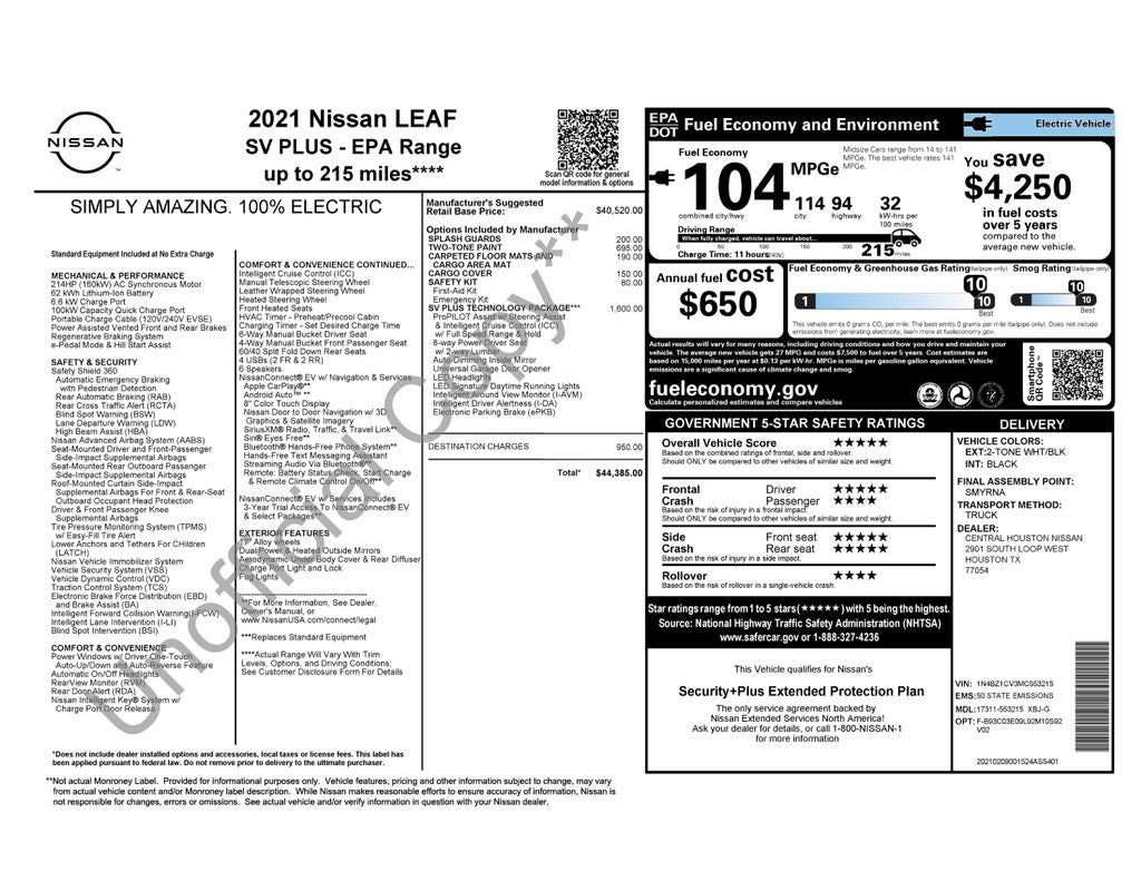 2021 Nissan Leaf SV Plus