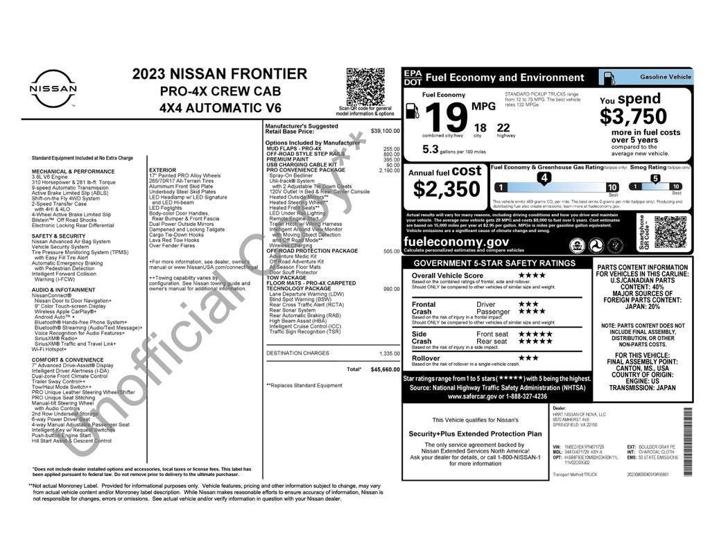 2023 Nissan Frontier PRO-4X
