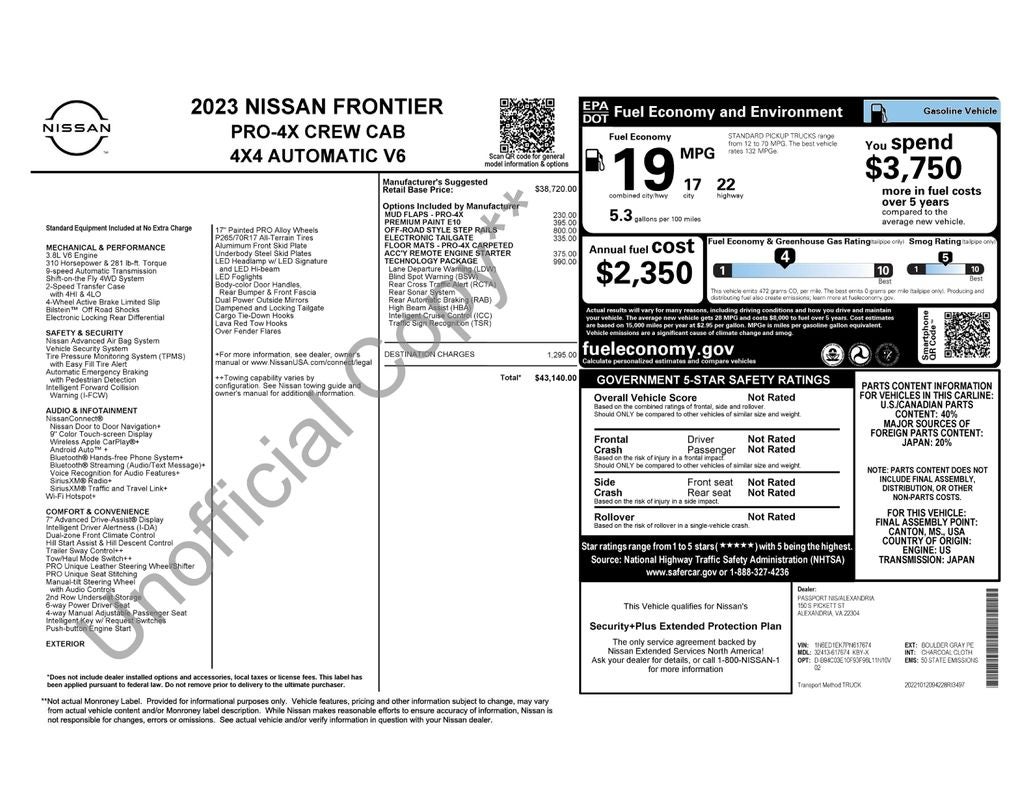 2023 Nissan Frontier PRO-4X