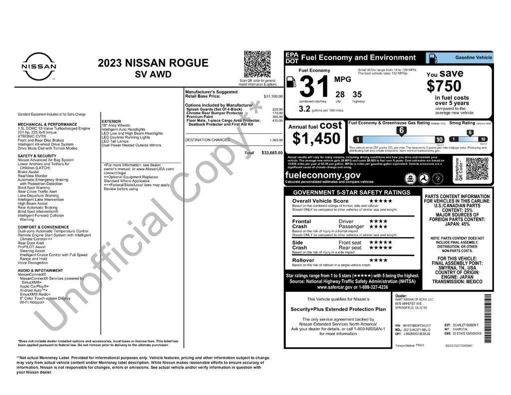 2023 Nissan Rogue SV Nissan Certified