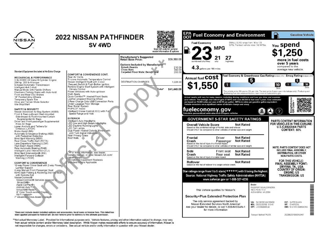 2022 Nissan Pathfinder SV Nissan Certified