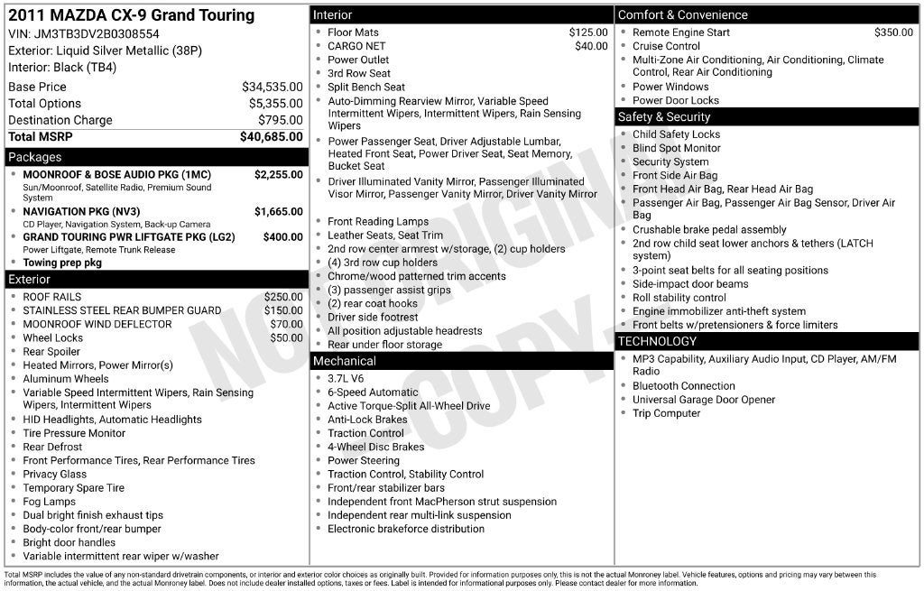 2011 Mazda Mazda CX-9 Grand Touring