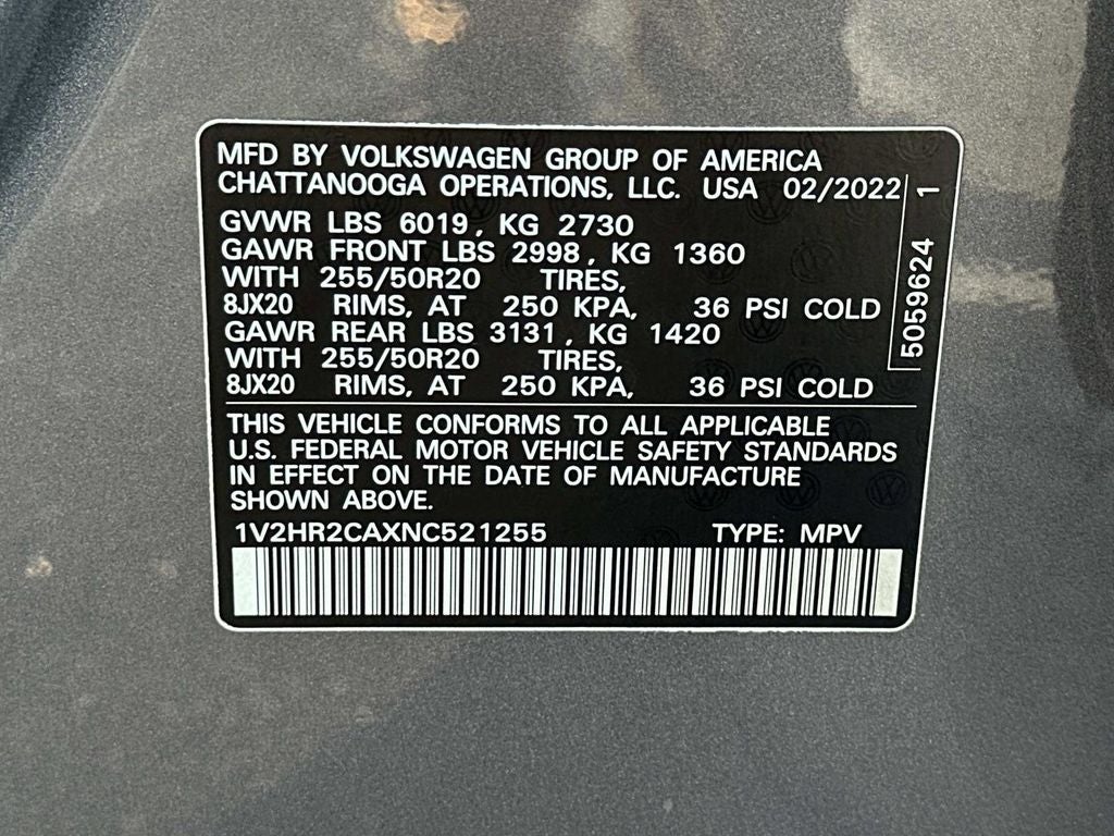 2022 Volkswagen Atlas 3.6L V6 SE w/Technology