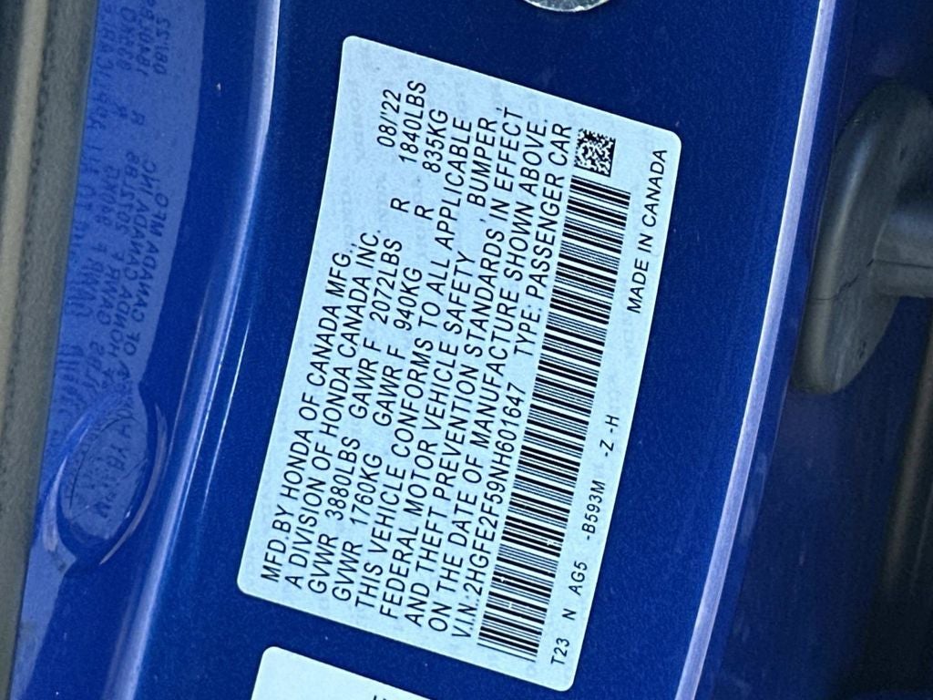 2022 Honda Civic Sport