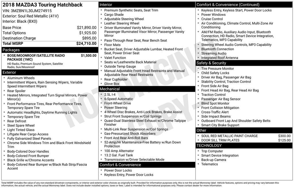 2018 Mazda Mazda3 Touring
