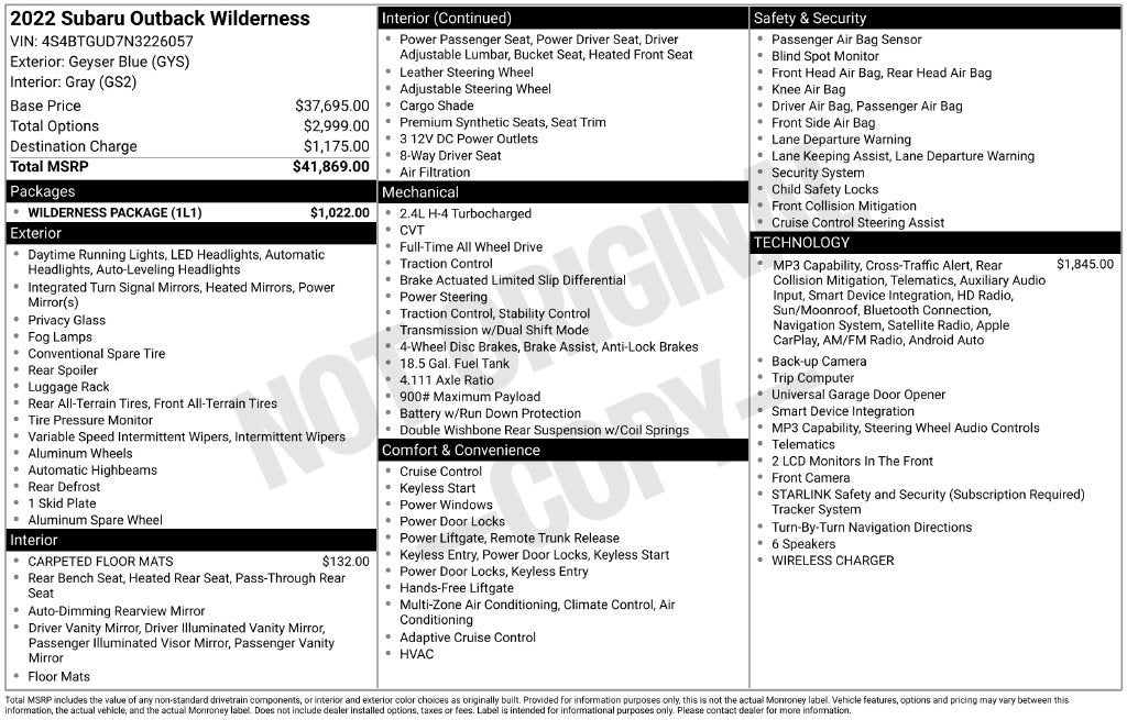 2022 Subaru Outback Wilderness