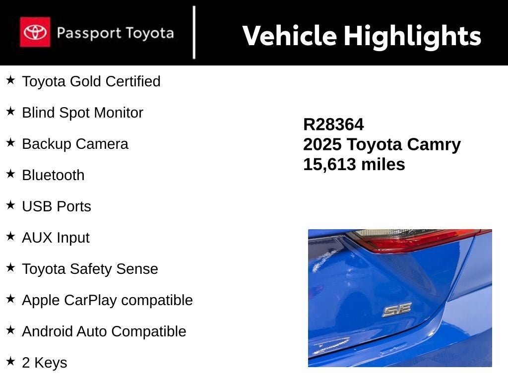 2025 Toyota Camry SE