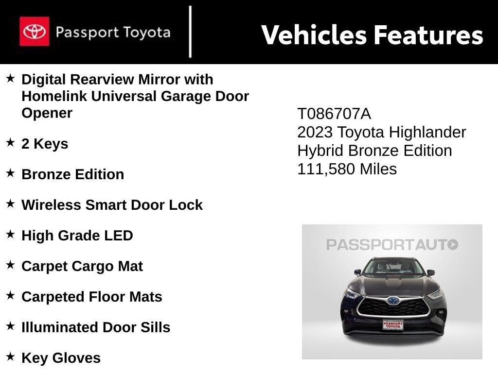 2023 Toyota Highlander Hybrid Bronze Edition