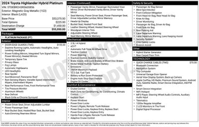2024 Toyota Highlander Hybrid Platinum