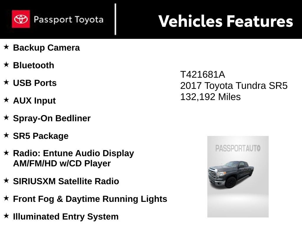 2017 Toyota Tundra SR5 4.6L V8