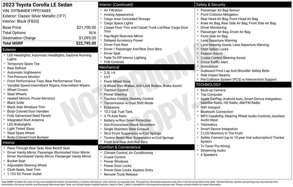 2023 Toyota Corolla LE