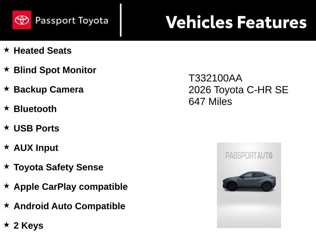 2026 Toyota C-HR SE